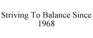 STRIVING TO BALANCE SINCE 1968