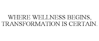 WHERE WELLNESS BEGINS, TRANSFORMATION IS CERTAIN.