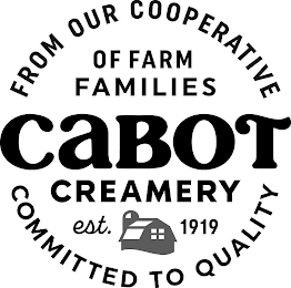 CABOT CREAMERY EST. 1919 FROM OUR COOPERATIVE OF FARM FAMILIES COMMITTED TO QUALITY