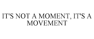 IT'S NOT A MOMENT, IT'S A MOVEMENT