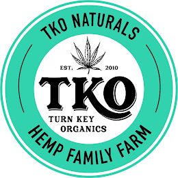 TKO NATURALS EST. 2010 TKO TURN KEY ORGANICS HEMP FAMILY FARM