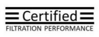 CERTIFIED FILTRATION PERFORMANCE