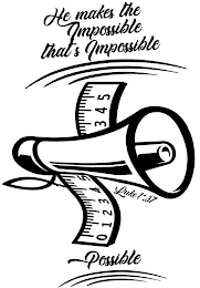 HE MAKES THE IMPOSSIBLE THAT'S IMPOSSIBLE POSSIBLE LUKE 1:37 012345 345