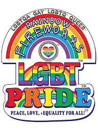 LGBTQA GAY LGBTQ QUEER RAINBOW FIREWORKS LGBT PRIDE PEACE LOVE + EQUALITY FOR ALL!