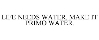 LIFE NEEDS WATER. MAKE IT PRIMO WATER.