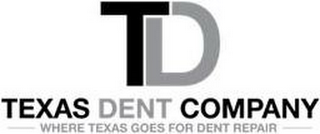 TD TEXAS DENT COMPANY WHERE TEXAS GOES FOR DENT REPAIR