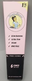 1 1/4 SIZE BLAZY SUSAN EST. DENVER, CO SLOW BURNING ULTRA-THIN VEGAN GMO FREE PINK CONES 6 CONES BLAZYSUSAN.COM