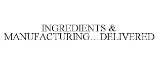 INGREDIENTS & MANUFACTURING...DELIVERED