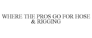 WHERE THE PROS GO FOR HOSE & RIGGING