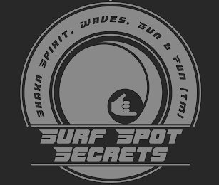 SURF SPOT SECRETS SHAKA SPIRIT, WAVES, SUN & FUN (TM)