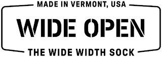 MADE IN USA WIDE OPEN THE WIDE WIDTH SOCK