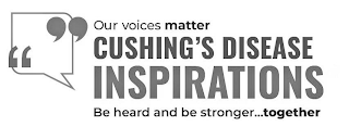 OUR VOICES MATTER CUSHING'S DISEASE INSPIRATIONS BE HEARD AND BE STRONGER...TOGETHER