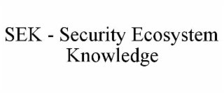 SEK - SECURITY ECOSYSTEM KNOWLEDGE