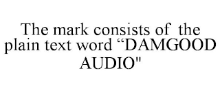 THE MARK CONSISTS OF THE PLAIN TEXT WORD "DAMGOOD AUDIO"