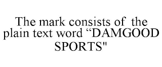 THE MARK CONSISTS OF THE PLAIN TEXT WORD "DAMGOOD SPORTS"