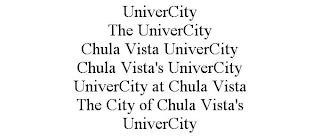 UNIVERCITY THE UNIVERCITY CHULA VISTA UNIVERCITY CHULA VISTA'S UNIVERCITY UNIVERCITY AT CHULA VISTA THE CITY OF CHULA VISTA'S UNIVERCITY