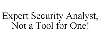 EXPERT SECURITY ANALYST, NOT A TOOL FOR ONE!