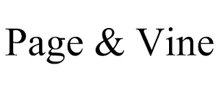 PAGE & VINE