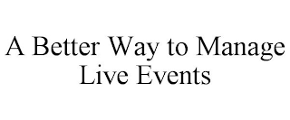 A BETTER WAY TO MANAGE LIVE EVENTS