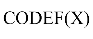 CODEF(X)