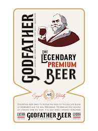 GODFATHER THE LEGENDARY PREMIUM BEER ENJOYED GLOBALLY GODFATHER BEER OWES ITS DISTINCTIVE TASTE TO THE DELICATE BLEND OF INGREDIENTS AND THE IDEAL PROCESSING . THE BETTER HAS WON LEGIONS OF LOYALISTS OVER THE YEARS. IT IS ALSO WIDELY EXPORTED WORLDWIDE EXTRA FRESHNESS GODFATHER BEER THE LEGENDARY PREMIUM EXTRA REFRESHING