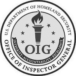 U.S. DEPARTMENT OF HOMELAND SECURITY OFFICE OF INSPECTOR GENERAL OIG INTEGRITY ACCOUNTABILITY EXCELLENCE