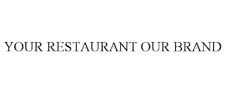 YOUR RESTAURANT OUR BRAND