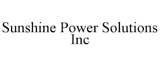 SUNSHINE POWER SOLUTIONS INC