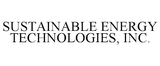 SUSTAINABLE ENERGY TECHNOLOGIES, INC.