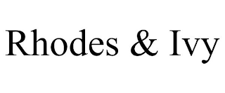 RHODES & IVY