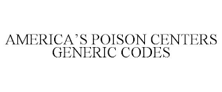 AMERICA'S POISON CENTERS GENERIC CODES