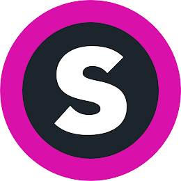 THE LETTER "S" IN THE MIDDLE OF A STYLIZED CIRCLE ELEMENT.