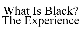 WHAT IS BLACK? THE EXPERIENCE