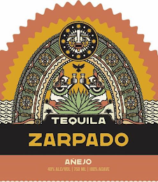 TEQUILA ZARPADO ANEJO 40% ALG/VOL | 750 ML | 100% AGAVE