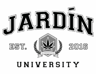 JARDIN EST. 2016 UNIVERSITY EST. DOMINARUM PECUNIA VIRIDITAS VIRIDITAS 2016