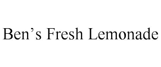 BEN'S FRESH LEMONADE