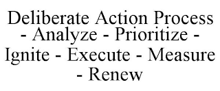 DELIBERATE ACTION PROCESS - ANALYZE - PRIORITIZE - IGNITE - EXECUTE - MEASURE - RENEW