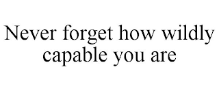 NEVER FORGET HOW WILDLY CAPABLE YOU ARE