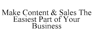 MAKE CONTENT & SALES THE EASIEST PART OF YOUR BUSINESS