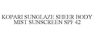 KOPARI SUNGLAZE SHEER BODY MIST SUNSCREEN SPF 42