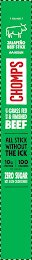 PEEL HERE JALAPEÑO BEEF STICK MEDIUM CHOMPS MADE WITH GRASS FED & FINISHED BEEF ALL STICK WITHOUT THE ICK 10G PROTEIN 100 CALORIES PER SERVING ZERO SUGAR NOT A LOW CALORIE SNACK F5575A 8 56584 00420 6 NET WT 1.15OZ (32G)