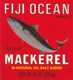 FIJI OCEAN BRAND IKA LOLO MACKEREL IN NATURAL OIL SALT ADDED NET WT. 15 OZ (425G)