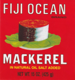 FIJI OCEAN BRAND MACKEREL IN NATURAL OIL SALT ADDED NET WT. 15 OZ (425G)