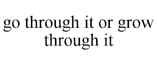 GO THROUGH IT OR GROW THROUGH IT