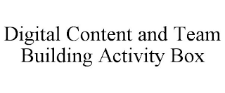 DIGITAL CONTENT AND TEAM BUILDING ACTIVITY BOX