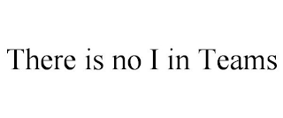 THERE IS NO I IN TEAMS