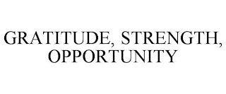 GRATITUDE, STRENGTH, OPPORTUNITY