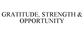 GRATITUDE, STRENGTH & OPPORTUNITY