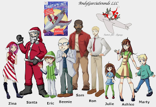 ANDYGARCIASOUNDS LLC SANTA'S JET TIME TO SAVE CHRISTMAS ANIME,SANTA'S JET LEGACY ZINA SANTA ERIC BEENIE SAM RON JULIE ASHLEE MARTY trademark