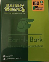 EARTHLY BARK WHERE YOUR DOG DESERVES THE BEST trademark